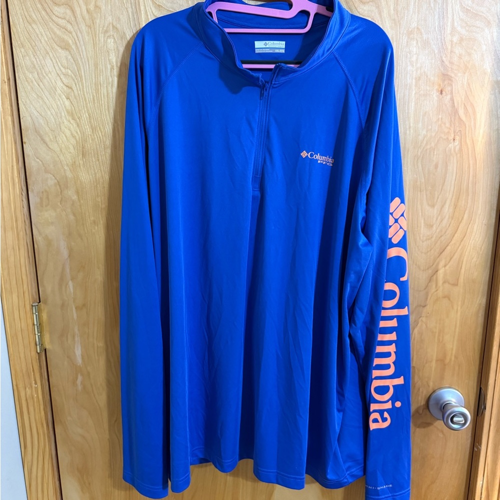 Columbia 1/4 zip PFG Long Sleeve Fishing Shirt XXL 2X Men’s zipper